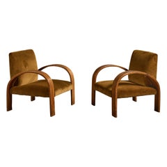 Designer ceco, Sedie da salotto, Wood, Velluto, Repubblica Ceca, anni '30