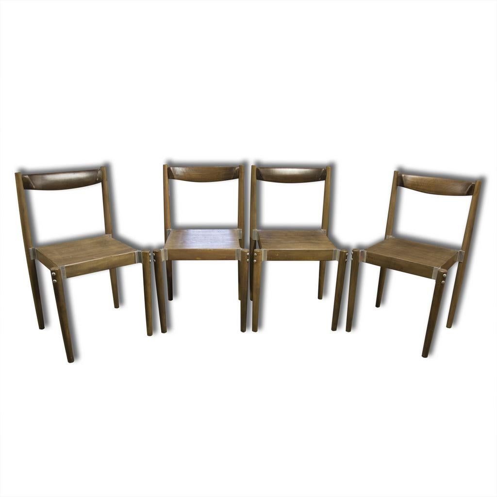 Set of four a lovely and easy dining chairs, made in Czechoslovakia, designed by M. Navratil in 1970s. Beechwood, in excellent Vintage condition. Price is for the set of four.
 
  