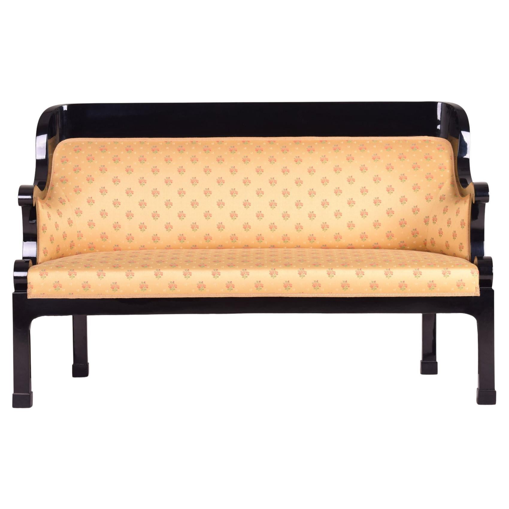 Czech Empire Sofa, Made in 1810 and Restored, Yellow and Black For Sale
