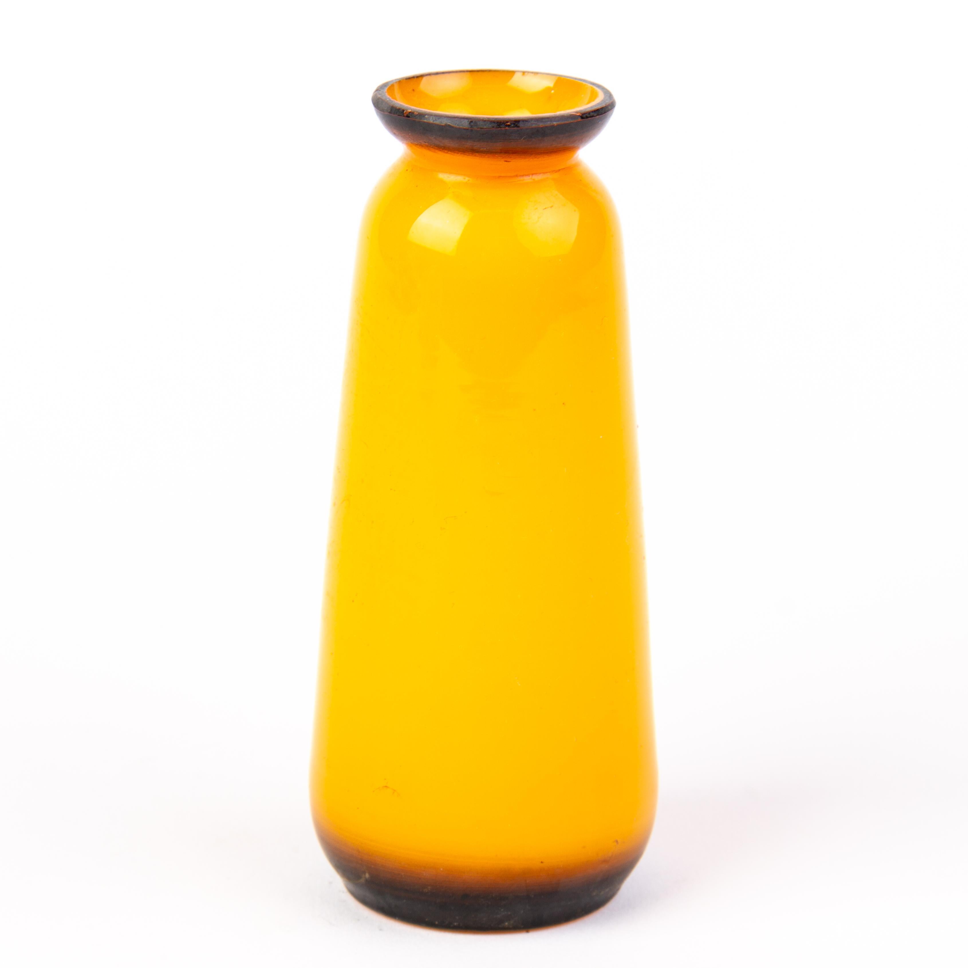 Czech Enamel Silhouette Tango Glass Spill Vase In Good Condition In Nottingham, GB