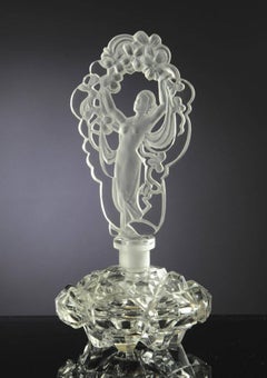 Czech Glass Irice Perfume Bottle with Nude Stopper