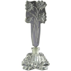 Czech Glass Perfume with Intaglio Flower Stopper