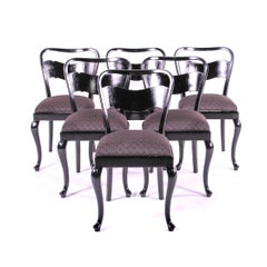 Czech Historism Design Black Dining Chairs