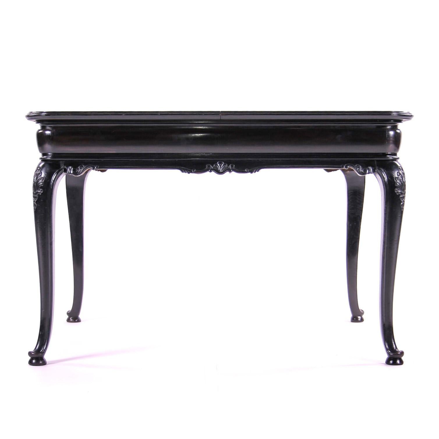 Czech Historism Design Black Dinning Room Folding Table For Sale 1
