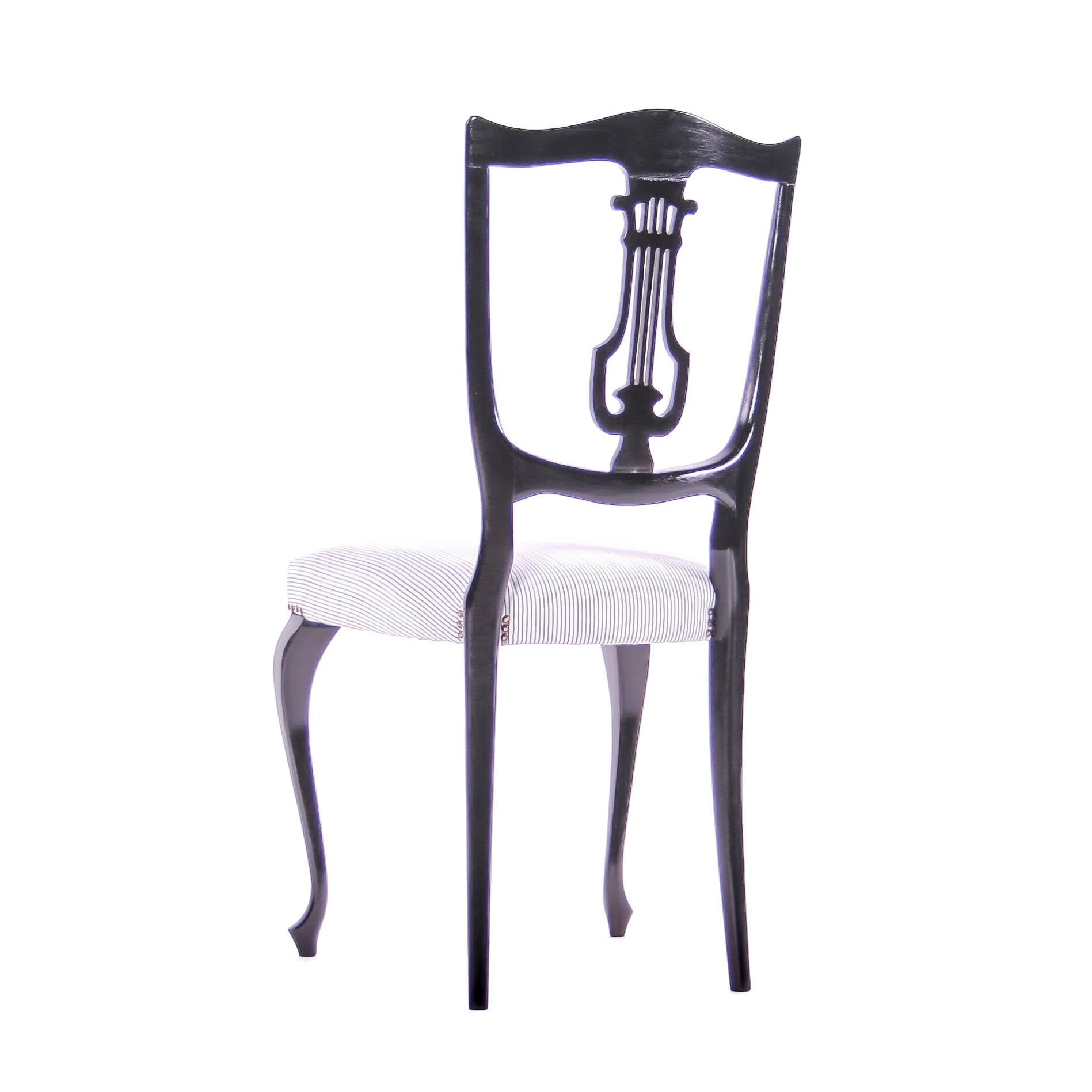 Czech Historism Design Black and White Dining Chairs For Sale 4