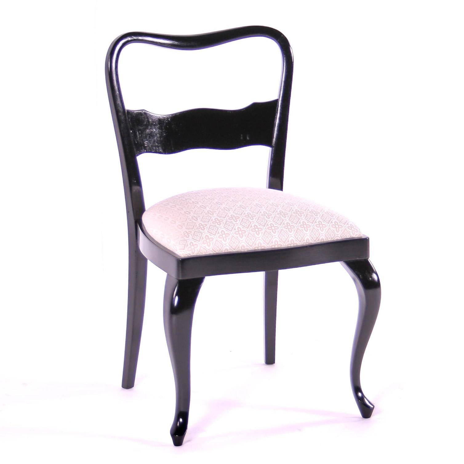 Czech Historism Design Black and White Dining Chairs In Good Condition For Sale In Chocen, Czech Republic