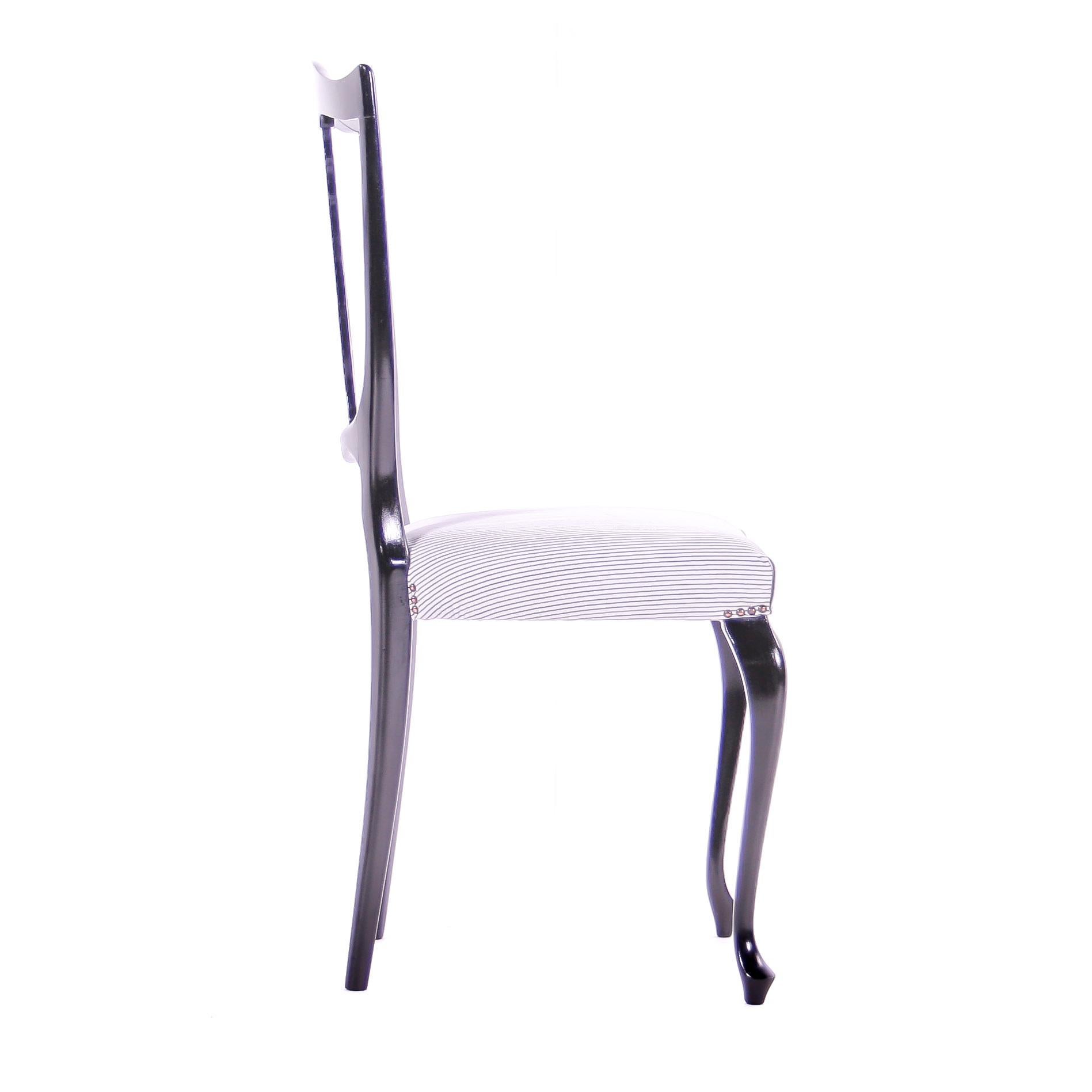 Czech Historism Design Black and White Dining Chairs For Sale 1