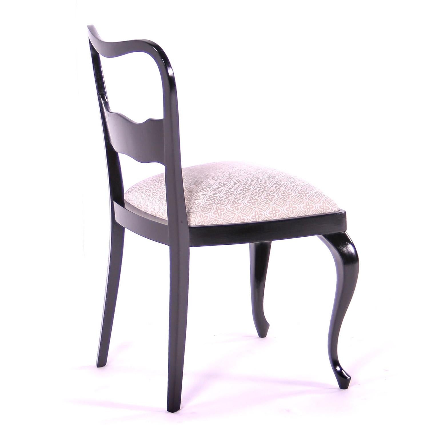 Czech Historism Design Black and White Dining Chairs For Sale 1