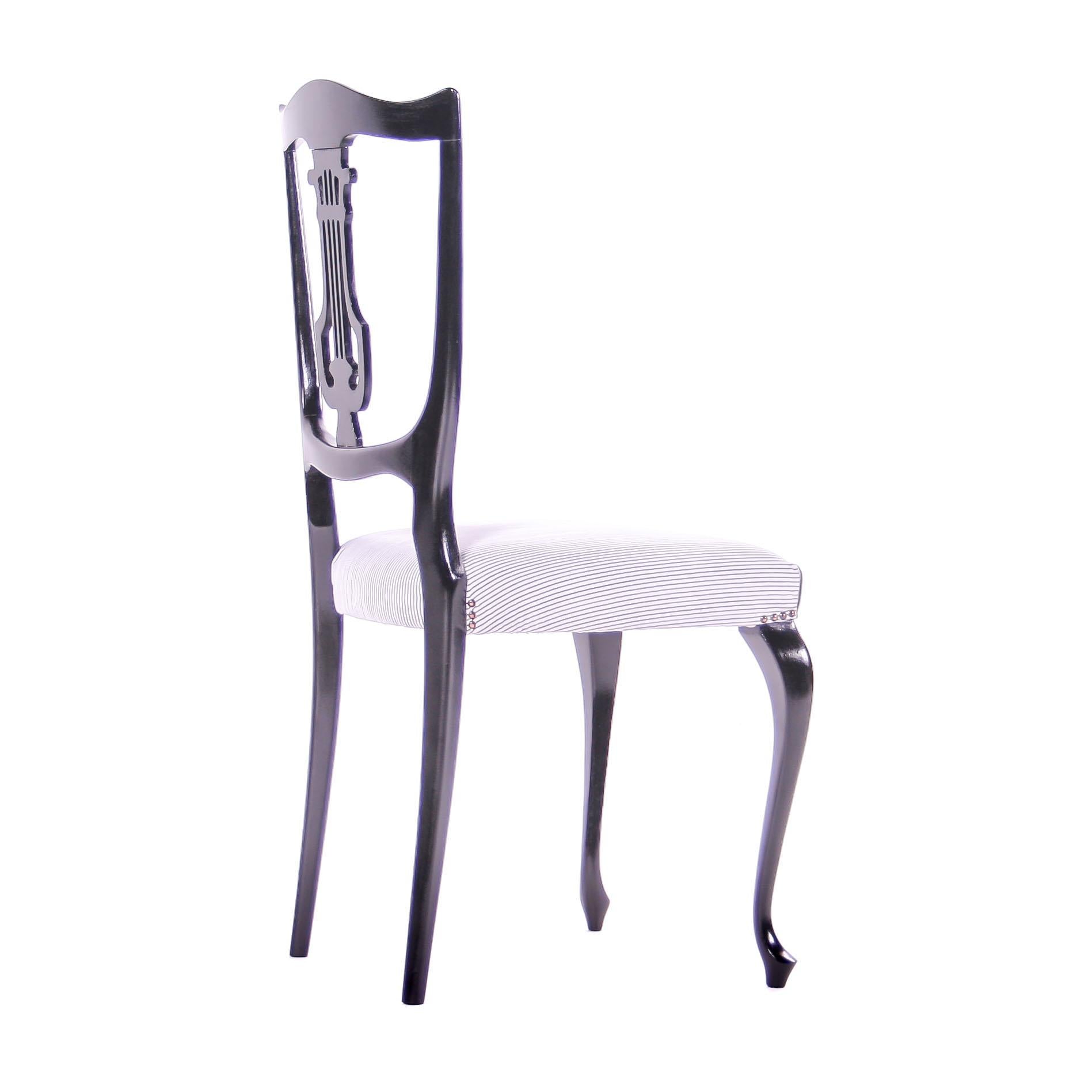 Czech Historism Design Black and White Dining Chairs For Sale 2