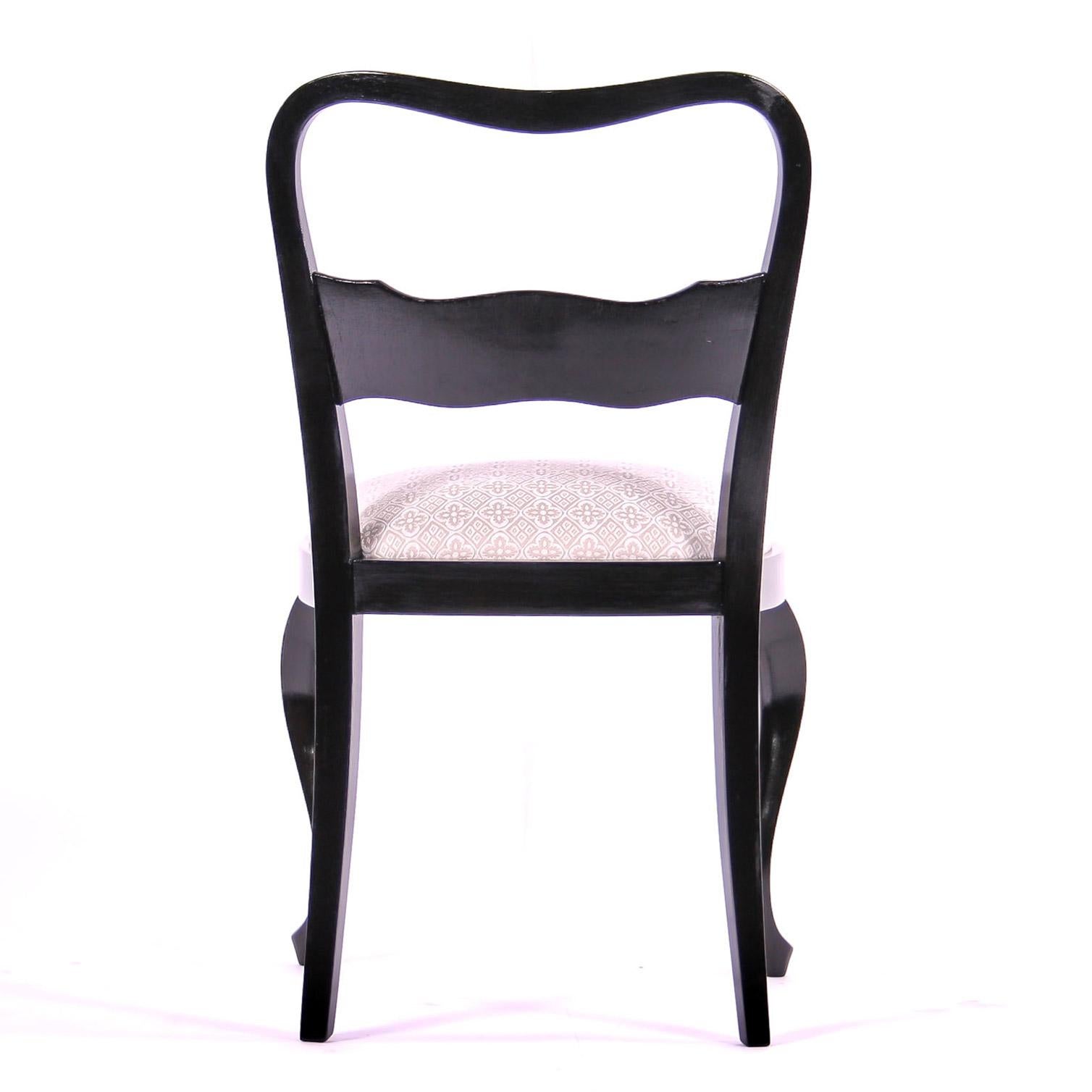 Czech Historism Design Black and White Dining Chairs For Sale 2