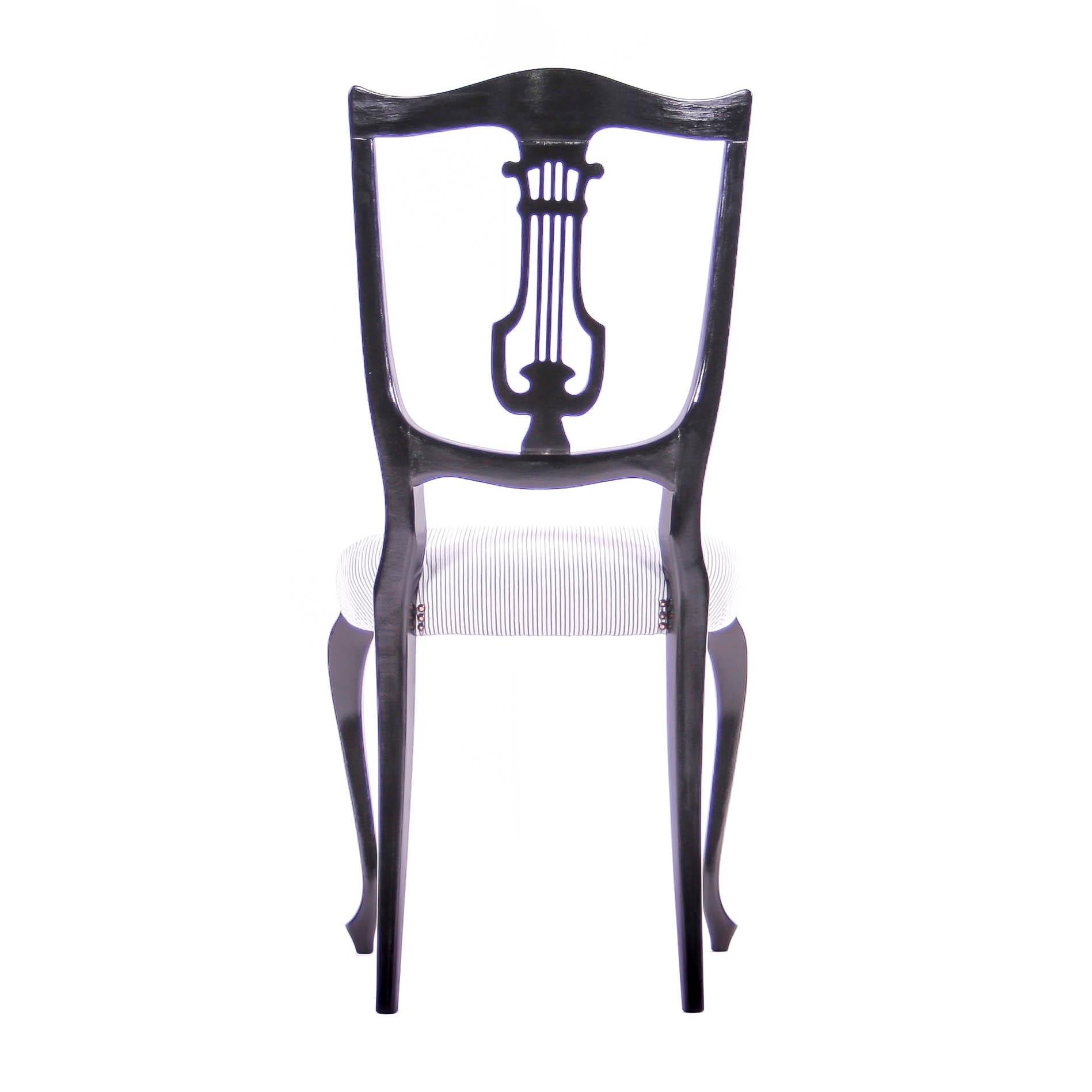 Czech Historism Design Black and White Dining Chairs For Sale 3
