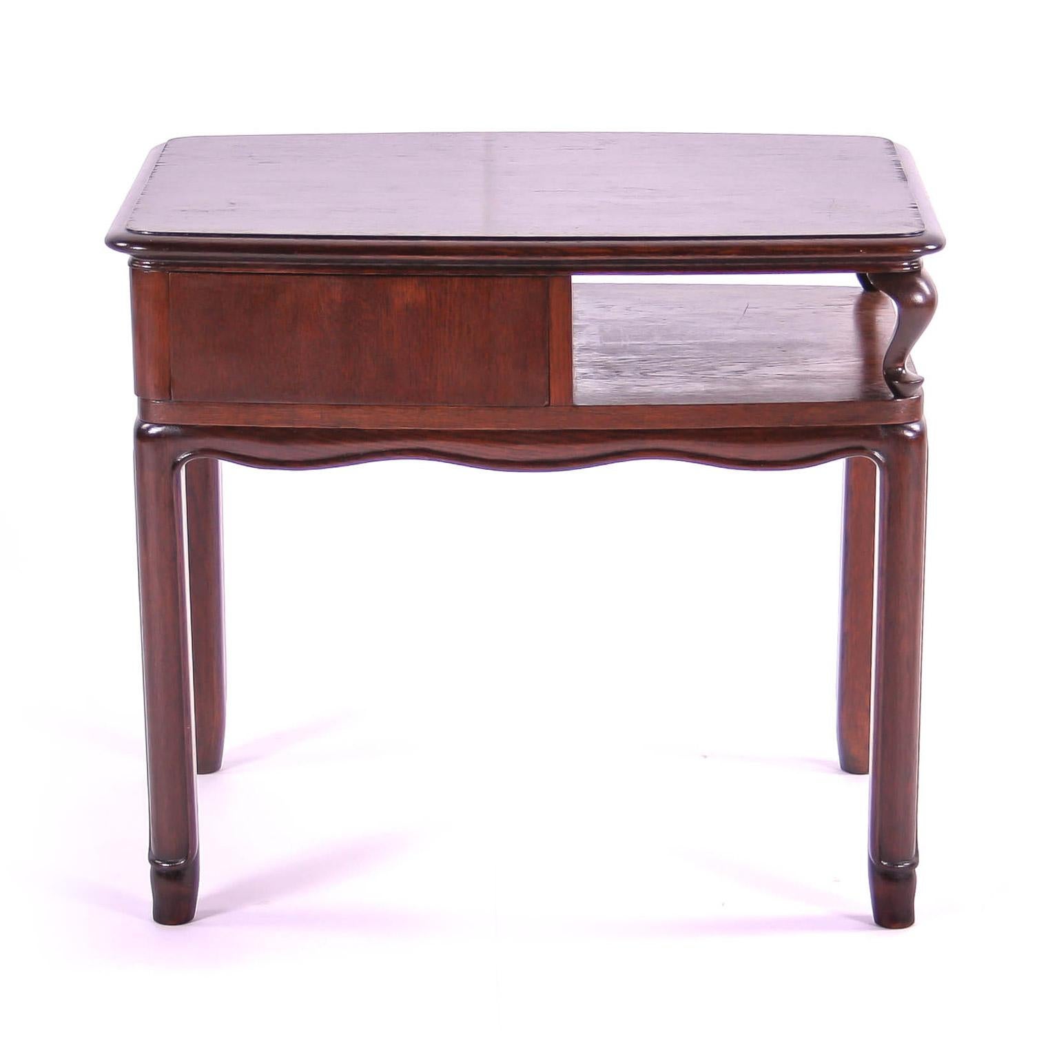 Wood Czech Historism Design Table with Storage and Drawer For Sale