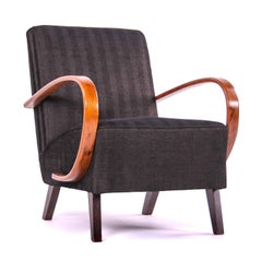 Czech Interwar Avantgard Design Black Armchairs by Jindrich Halabala 'Up Zavody'