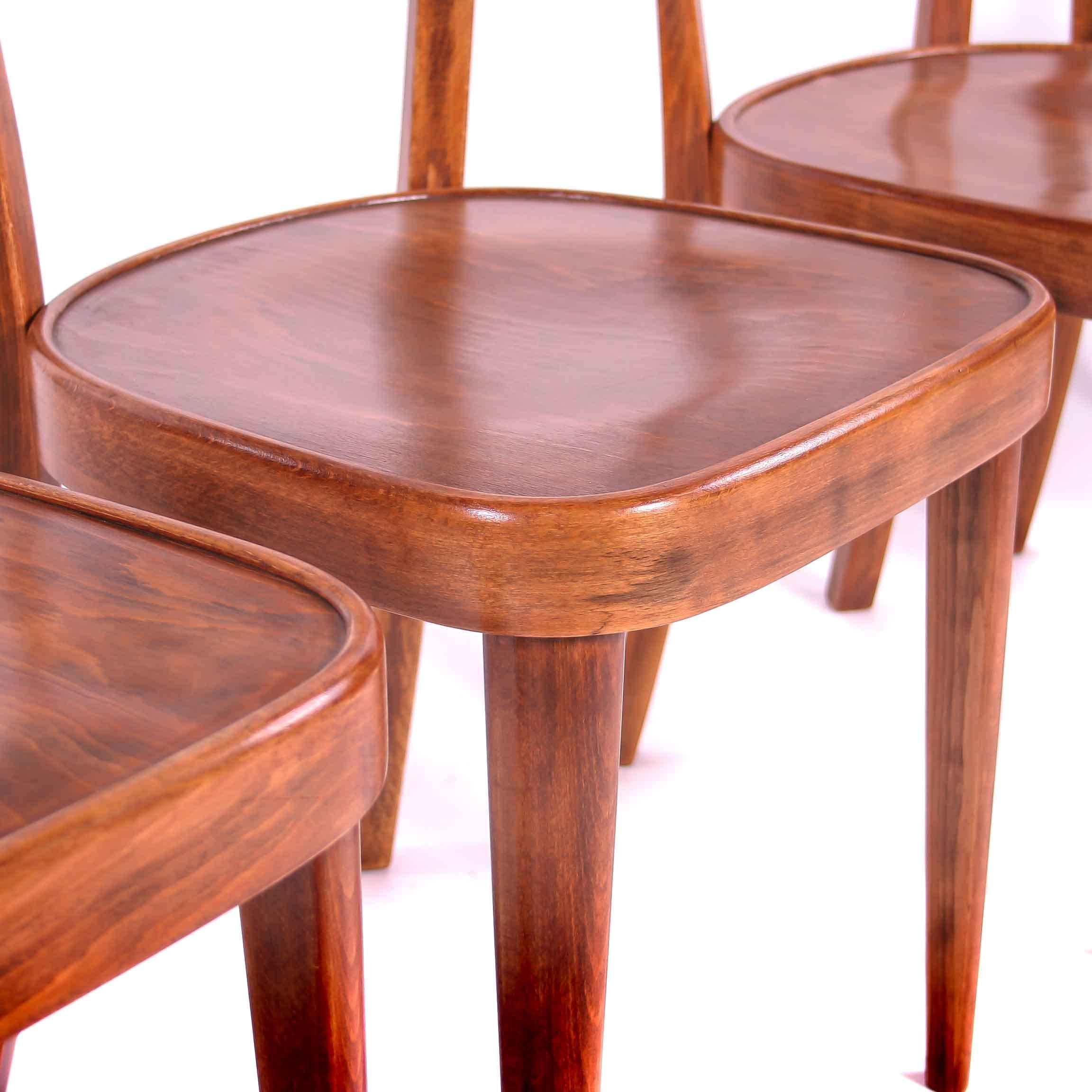 Czech Interwar Avantgard Design Dining Chairs by Jindrich Halabala 'Up Zavody' For Sale 7
