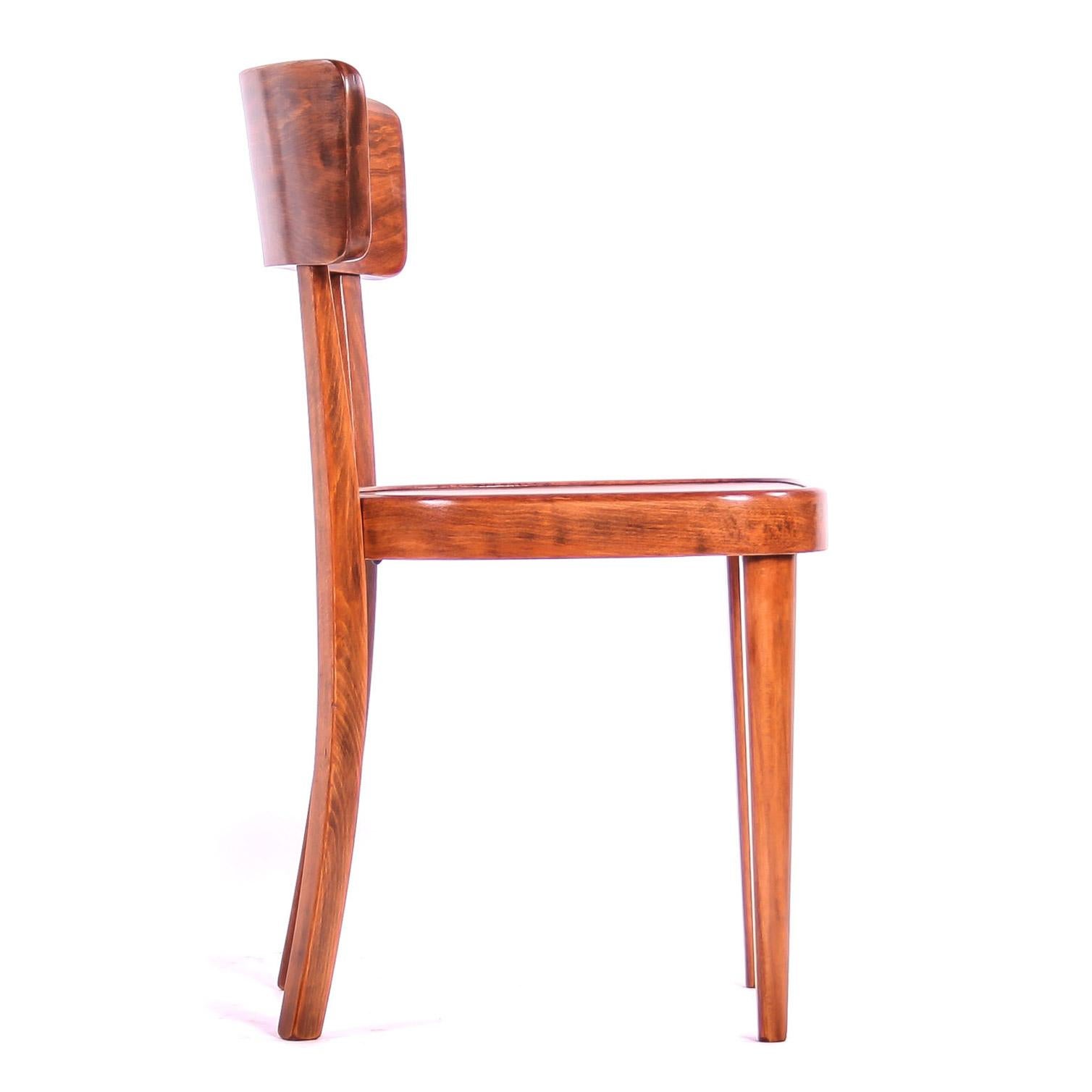 Wood Czech Interwar Avantgard Design Dining Chairs by Jindrich Halabala 'Up Zavody' For Sale
