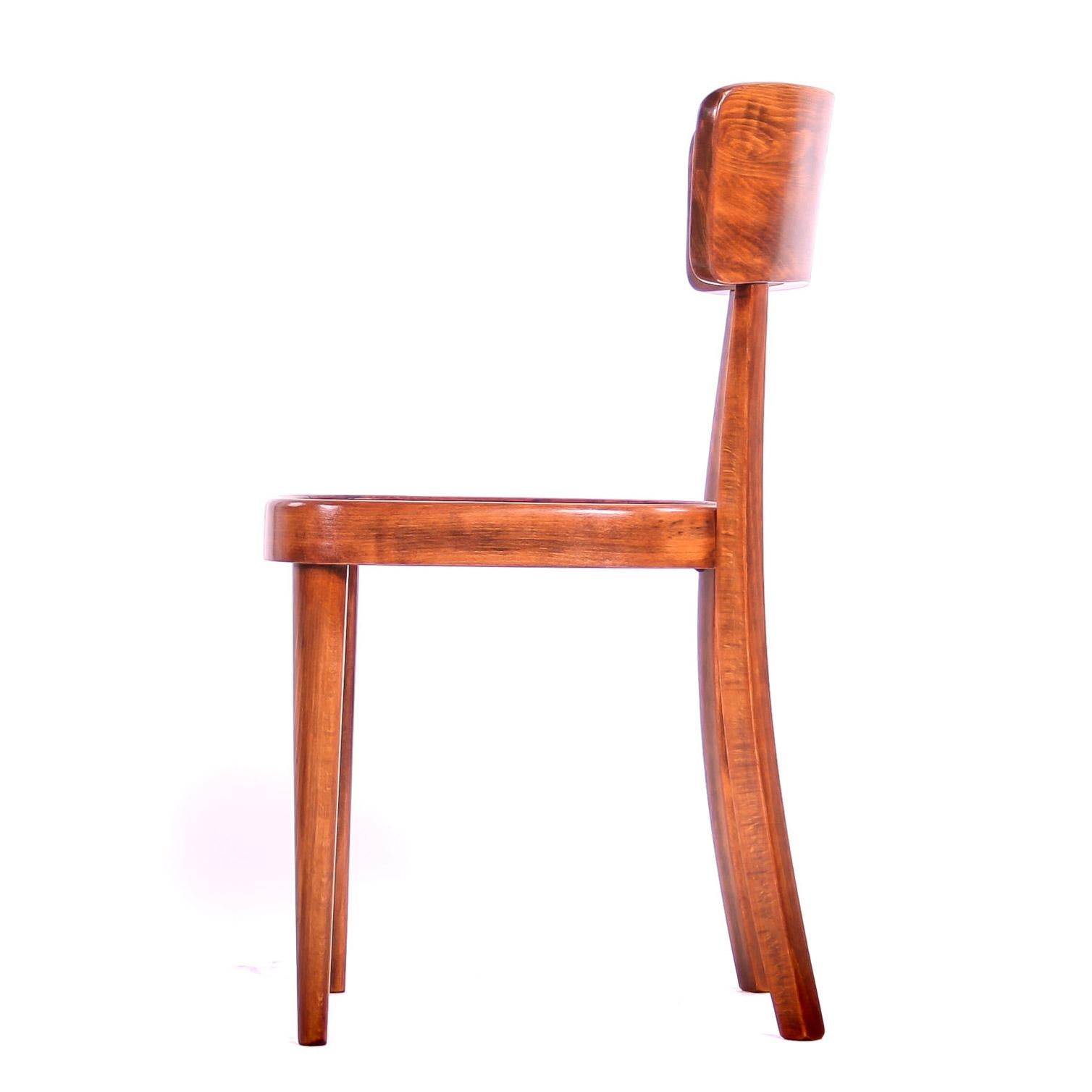 Czech Interwar Avantgard Design Dining Chairs by Jindrich Halabala 'Up Zavody' For Sale 2