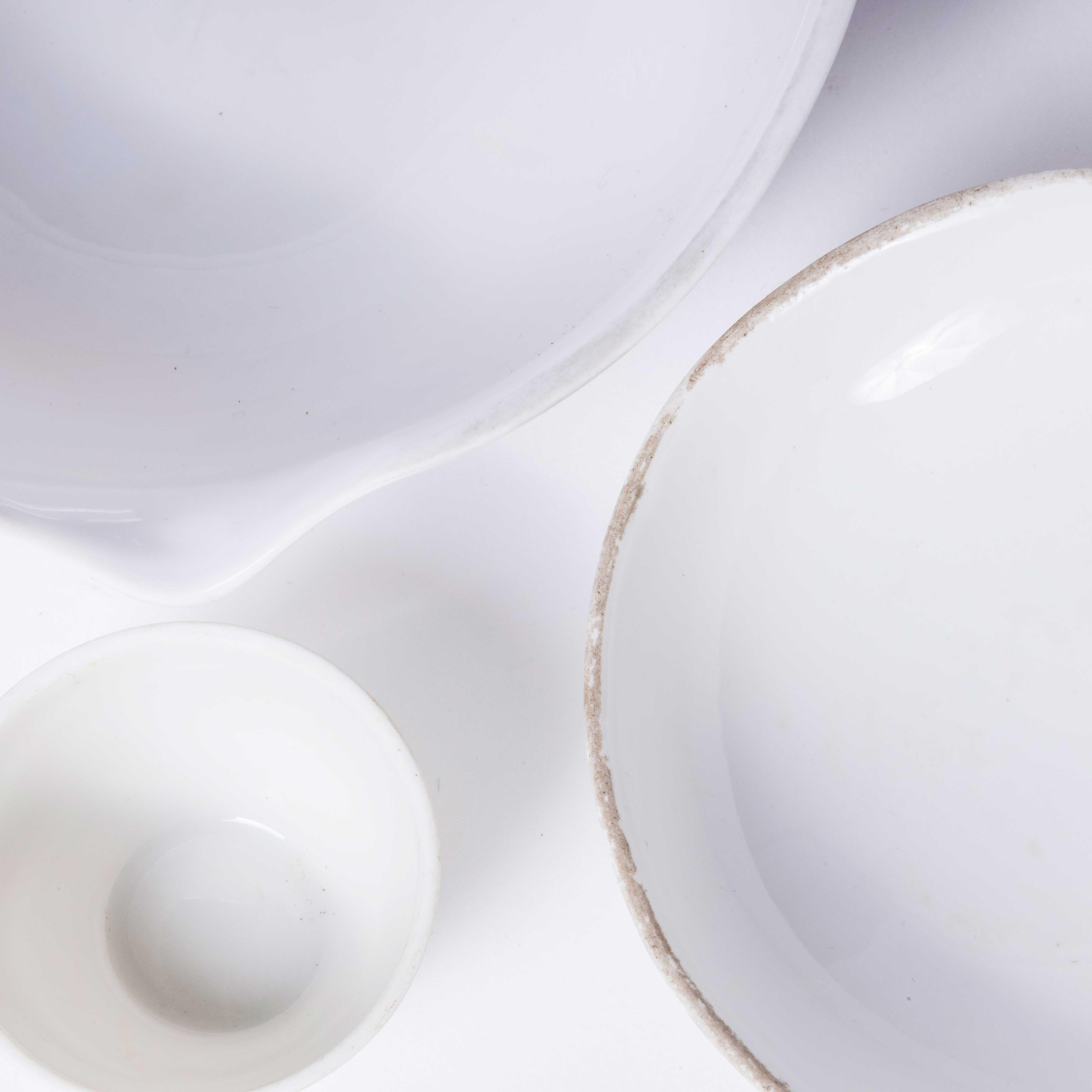 Czech Light Porcelain White Bowls, Set of Three For Sale 2