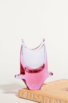 Vase abstrait tchèque lilas/rose