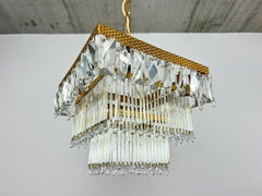 Czech Mid Century Crystal Ceiling Lamp