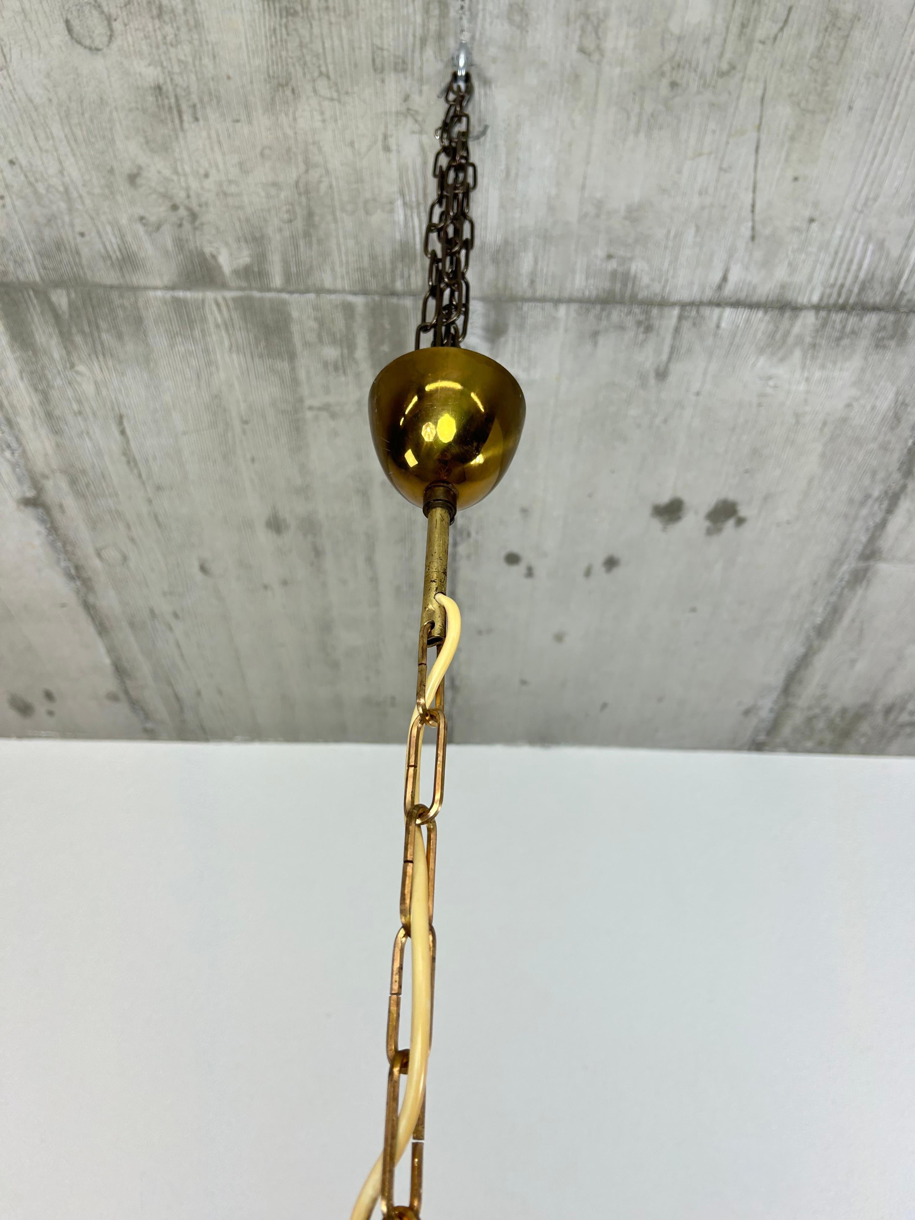 Late 20th Century Czech Mid Century Crystal Ceiling Lamp For Sale