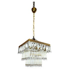 Czech Mid Century Crystal Ceiling Lamp