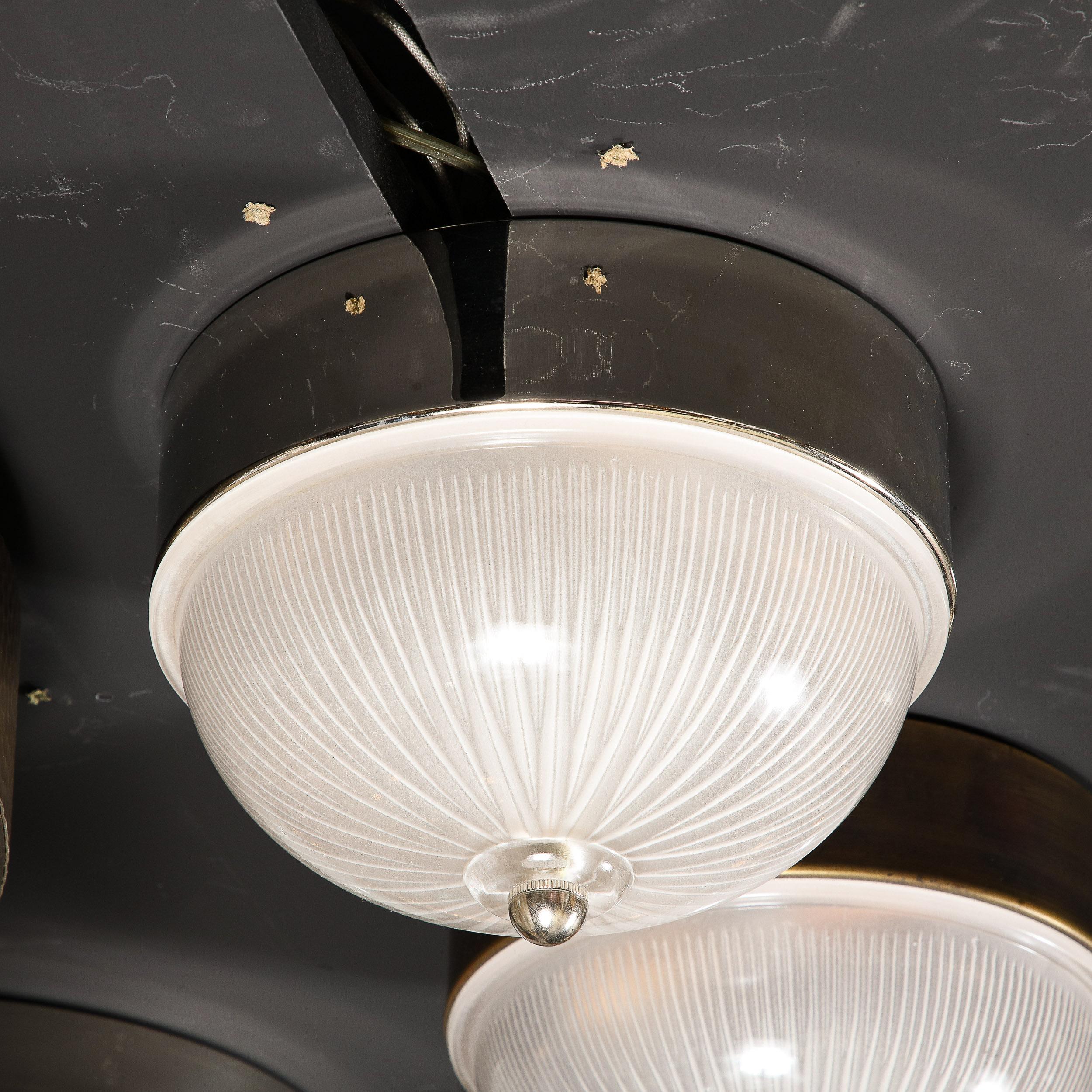 Verre Luminaire tchque Mid Century  suspension en verre Starburst et accessoires chroms en vente