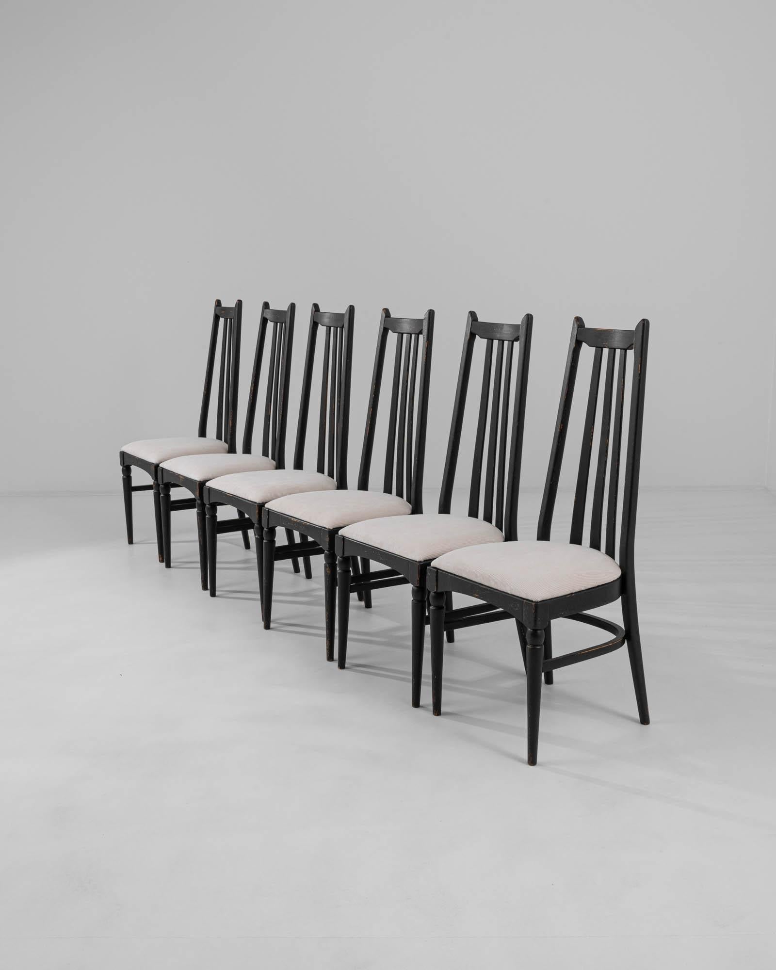 Czech Mid-Century Modern Dining Chairs, Set of Six For Sale 5