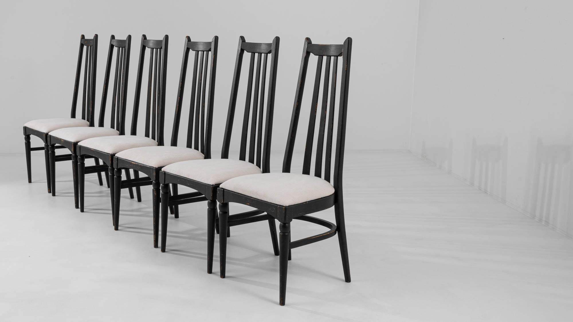 Czech Mid-Century Modern Dining Chairs, Set of Six For Sale 7