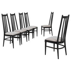 Set di sei sedie da pranzo moderne ceche di metà secolo
