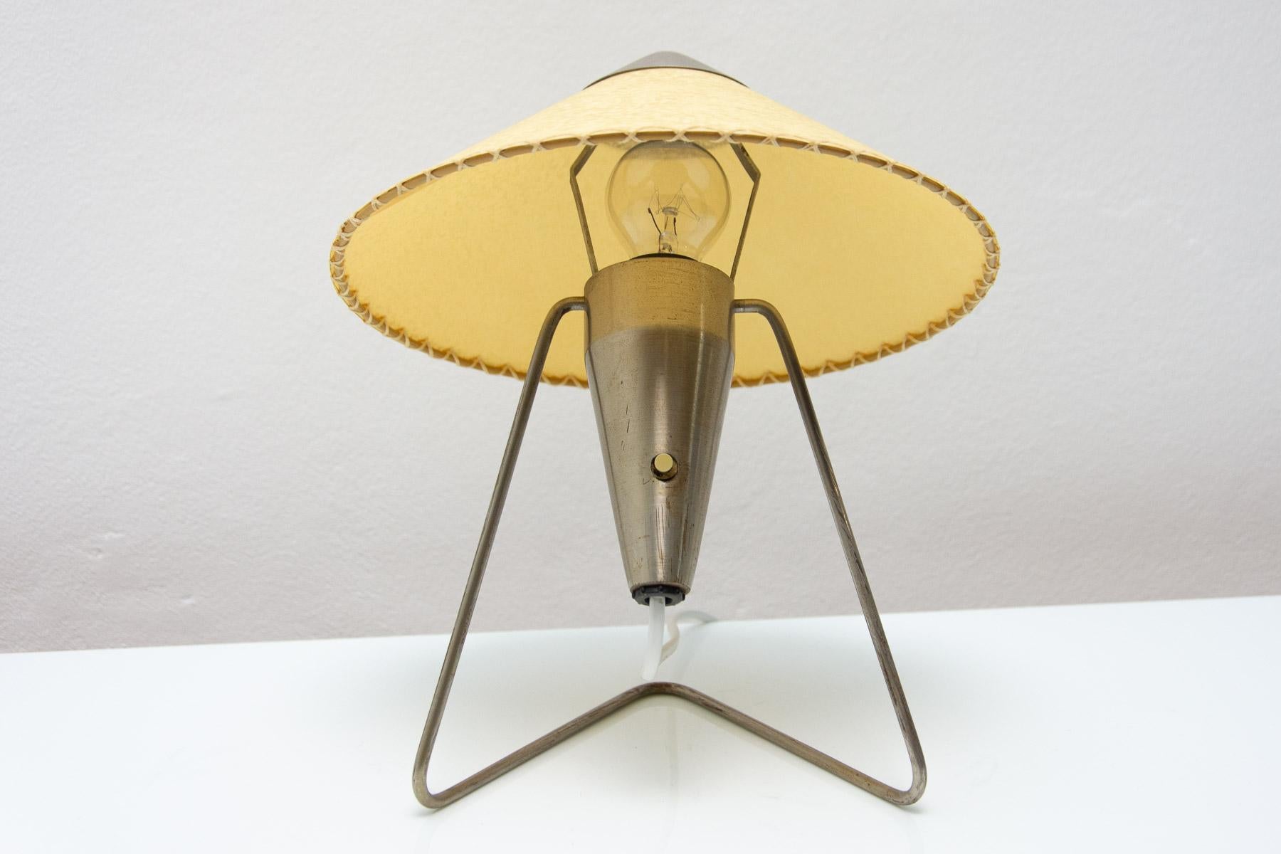 Czech mid century modern tripod desk lamp by Helena Frantova for Okolo, Czech. For Sale 10