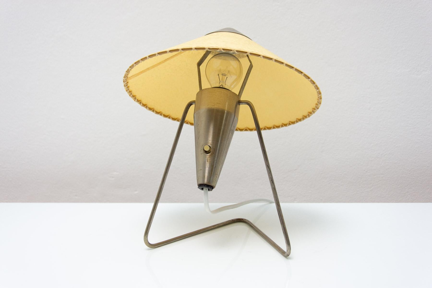 Czech mid century modern tripod desk lamp by Helena Frantova for Okolo, Czech. For Sale 11