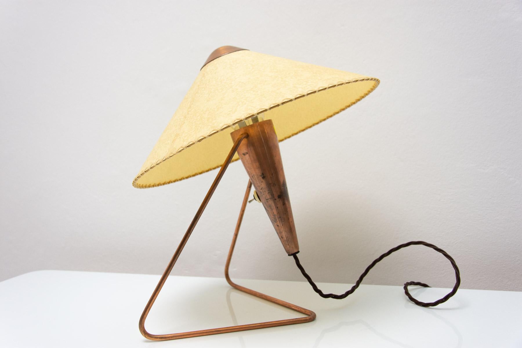  Czech mid century modern tripod desk lamp by Helena Frantova for Okolo, Czech. In Excellent Condition In Prague 8, CZ