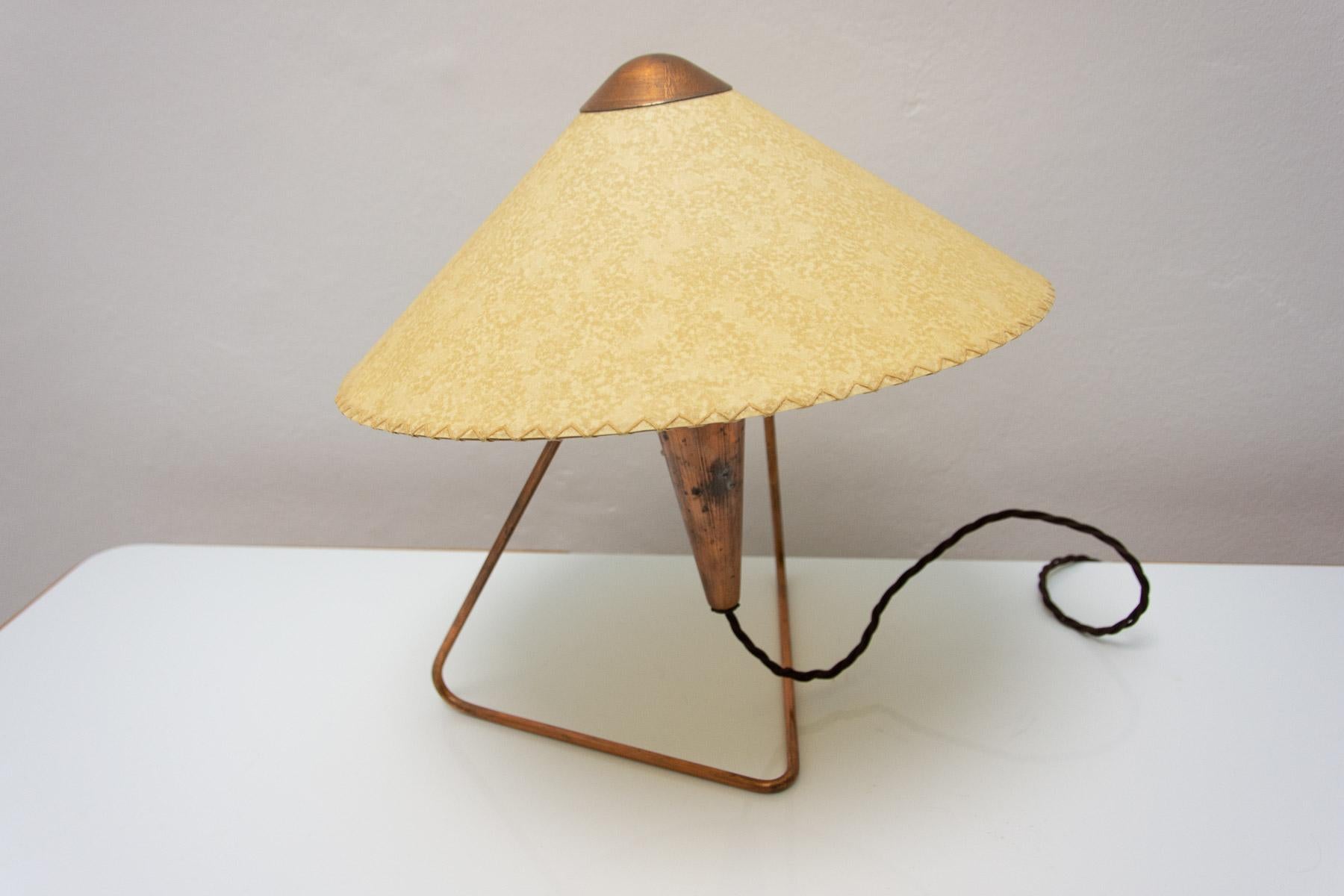  Czech mid century modern tripod desk lamp by Helena Frantova for Okolo, Czech. 2