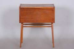 Czech Mid-Century Side Table, Cabinet Made Out of Oak, 1950s, Refreshed Polish