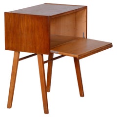 Czech Mid-Century Side Table, Cabinet Made Out of Oak, 1950s, Refreshed Polish