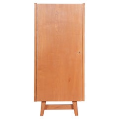 Czech Midcentury Cabinet and Pedestal Made Out of Ash, 1940s