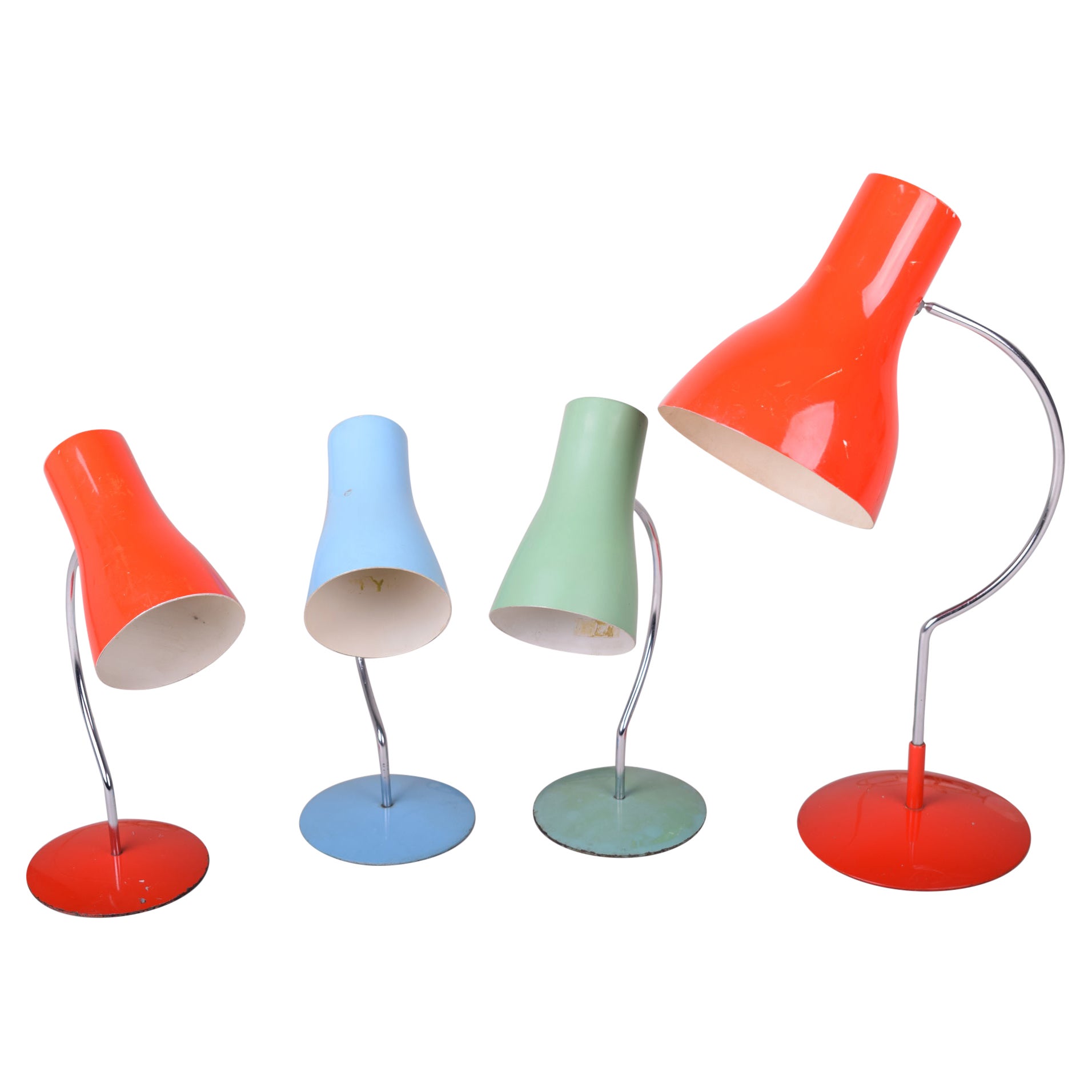Czech Midcentury Table Lamps, Original Condition, 1960s, Designed by Josef Hůrka