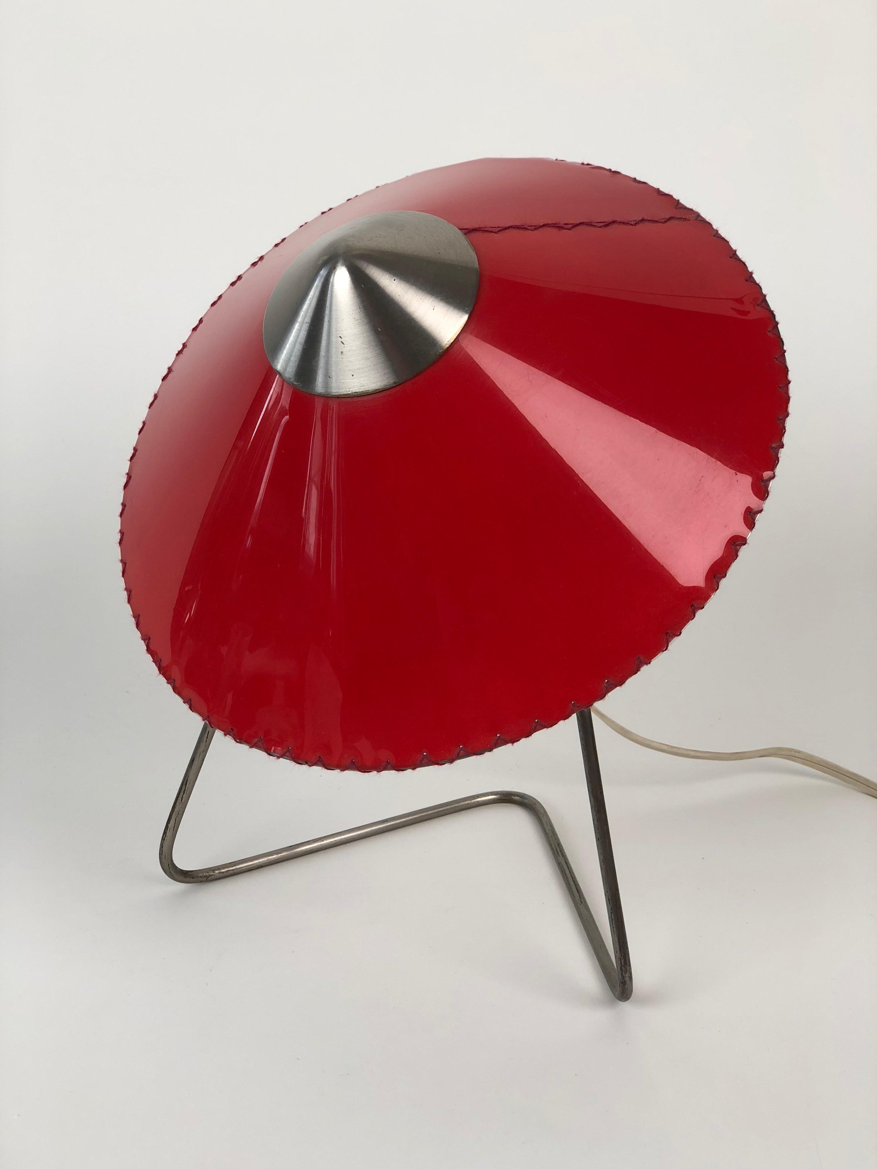Plated Czech Modernist Desk Lamp by Helena Frantova, 1953 For Sale