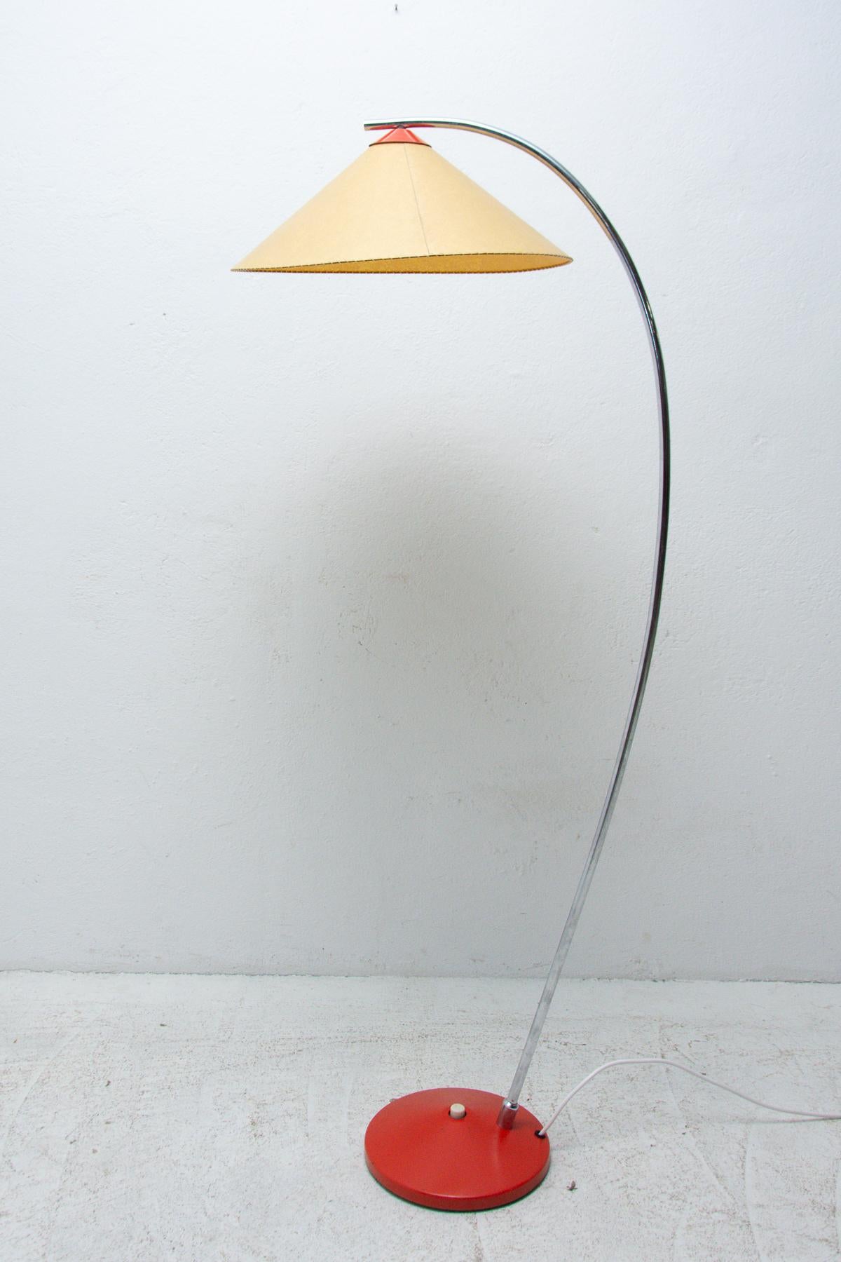 Plated Czech Modernist Floor Lamp, 1950´s, Czechoslovakia