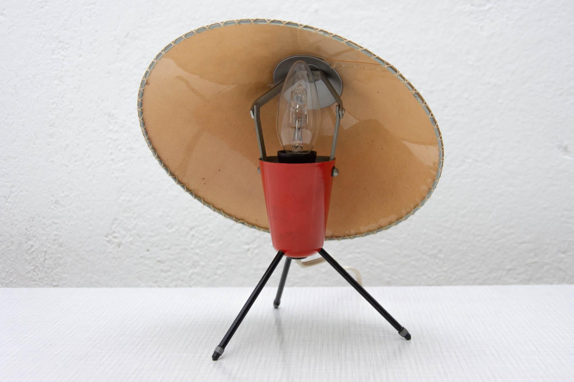 Metal Czech Modernist Tripod Desk Lamp by Helena Frantova for Okolo, Czechoslovakia