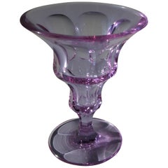 Used Czech Moser Art Deco Flare Top Color Change Alexandrit Glass Vase, H. Hussmann