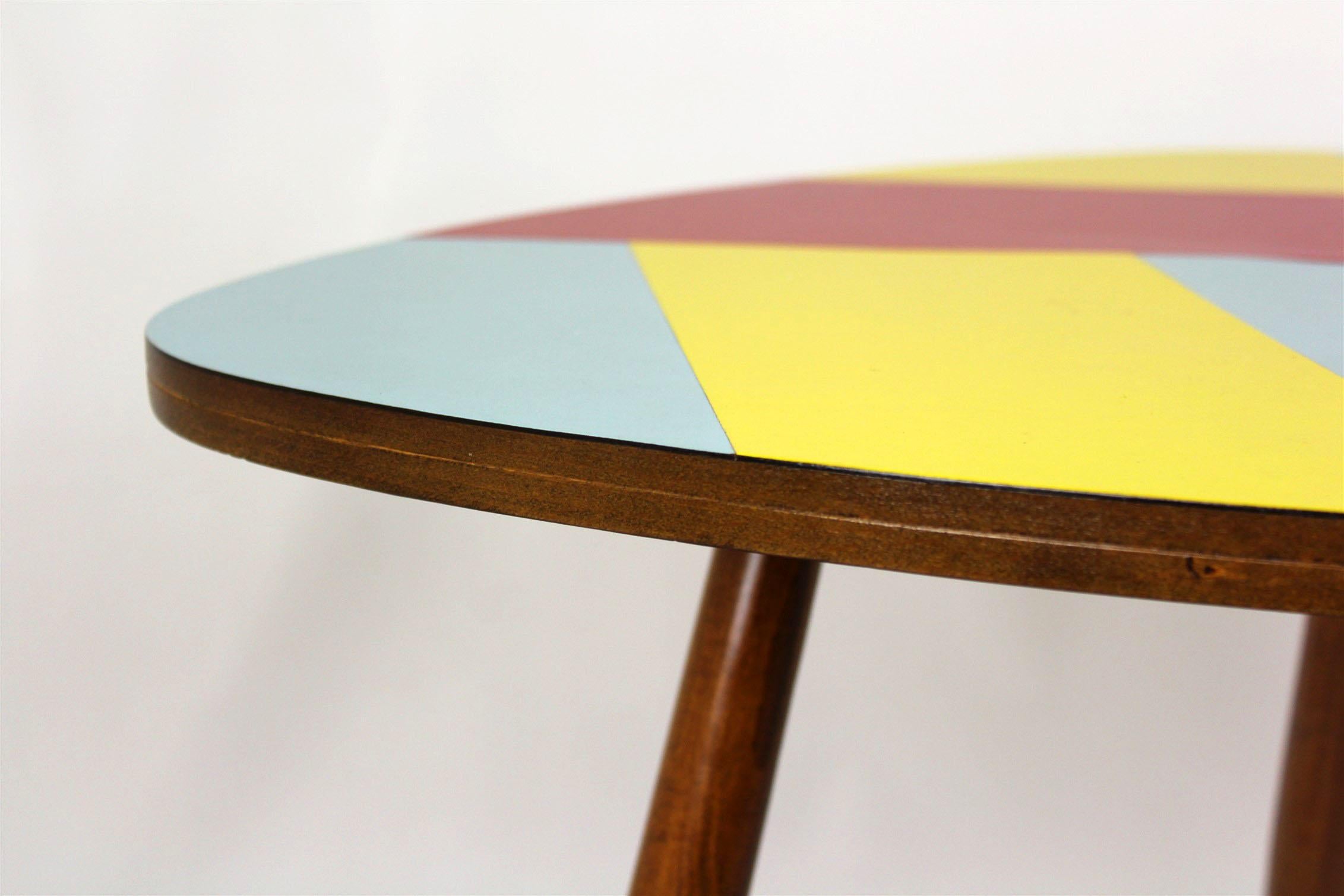 Mid-Century Modern Czech Multicolored Formica Coffee Table, 1960s