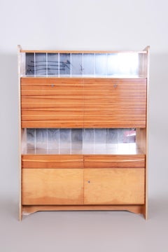 Czech Oak Mid-Century Sideboard, 1950s, Well Preserved, Ash and Mahogany