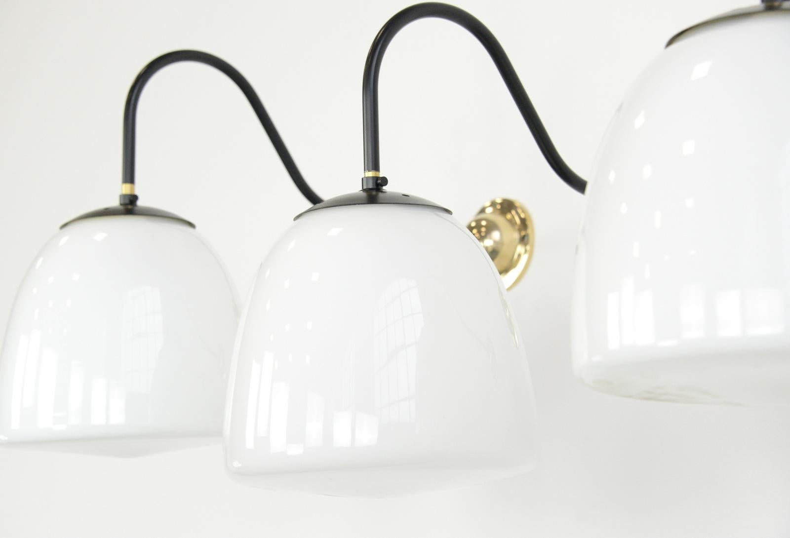 Czech Opaline Wall Lights, circa 1940s 2