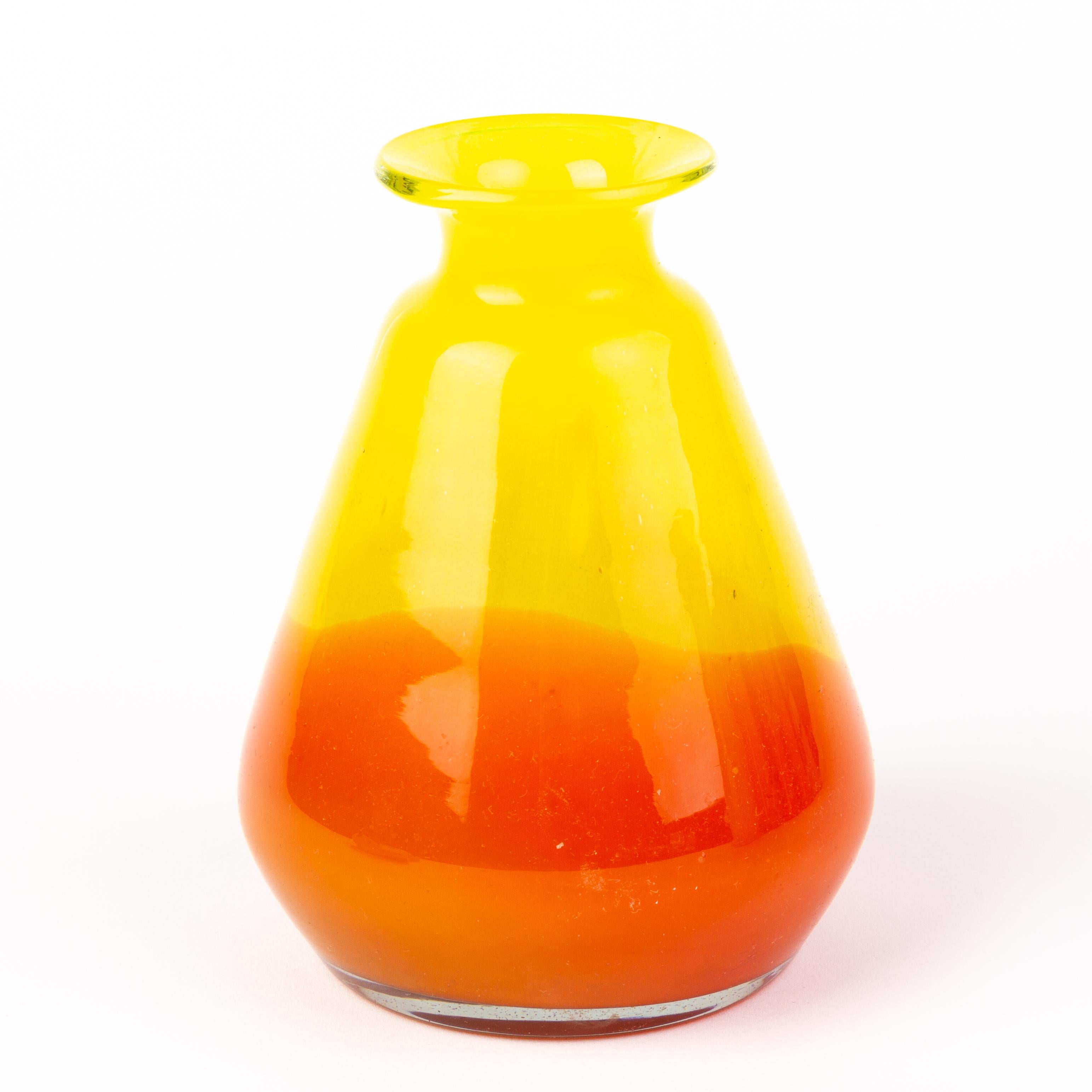 In good condition
From a private collection

Czech Orange and Yellow Tango Glass Vase 