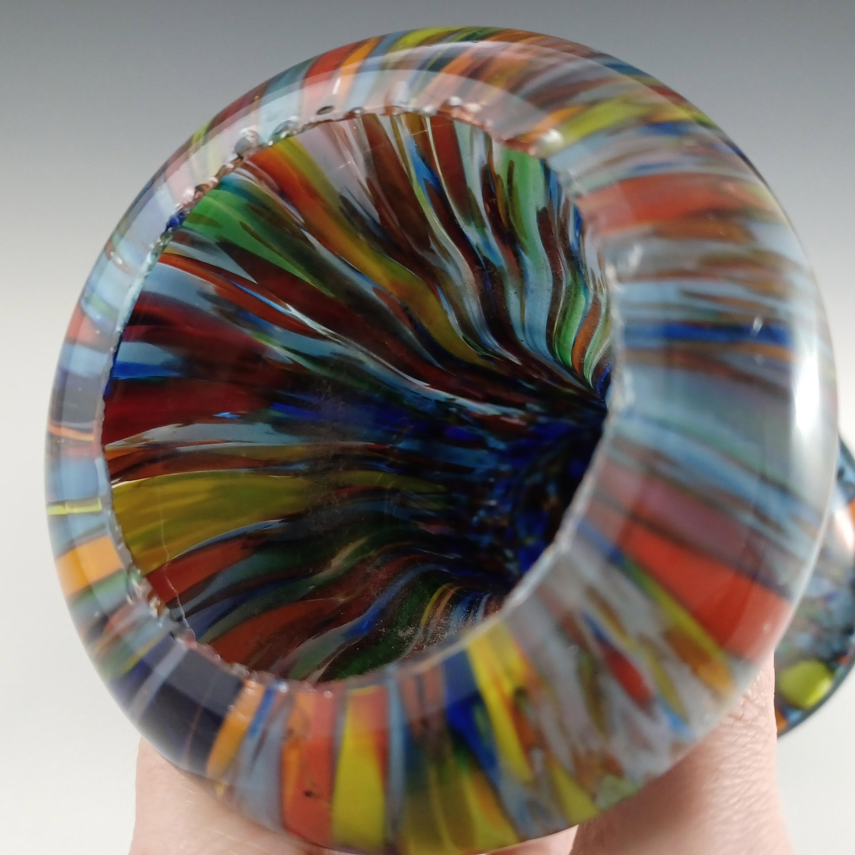 Pareja de jarrones checos de cristal salpicado art déco multicolor en venta 2
