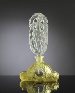 Czech Perfume Bottle with Stopper and Wand