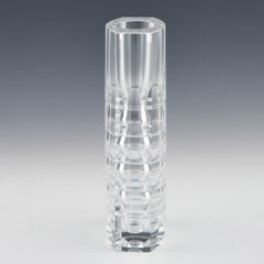 Czech Podebrady Cut and Cased Crystal Vase Designed Josef Svarc, c1968