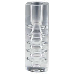 Vase tchèque Podebrady en cristal taillé et coffret conçu par Josef Svarc, vers 1968