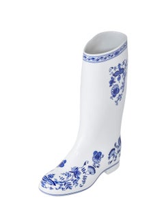 Tschechische Porzellanvase in Stiefelform, „Waterproof“, mit Zwiebelmuster, von Maxim Velčovský